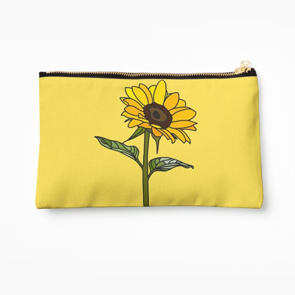 Whibos Makeup Bag Aesthetic Sunflower Cosmetic Organizer Tyvek Paper Bags Zipper Pouch