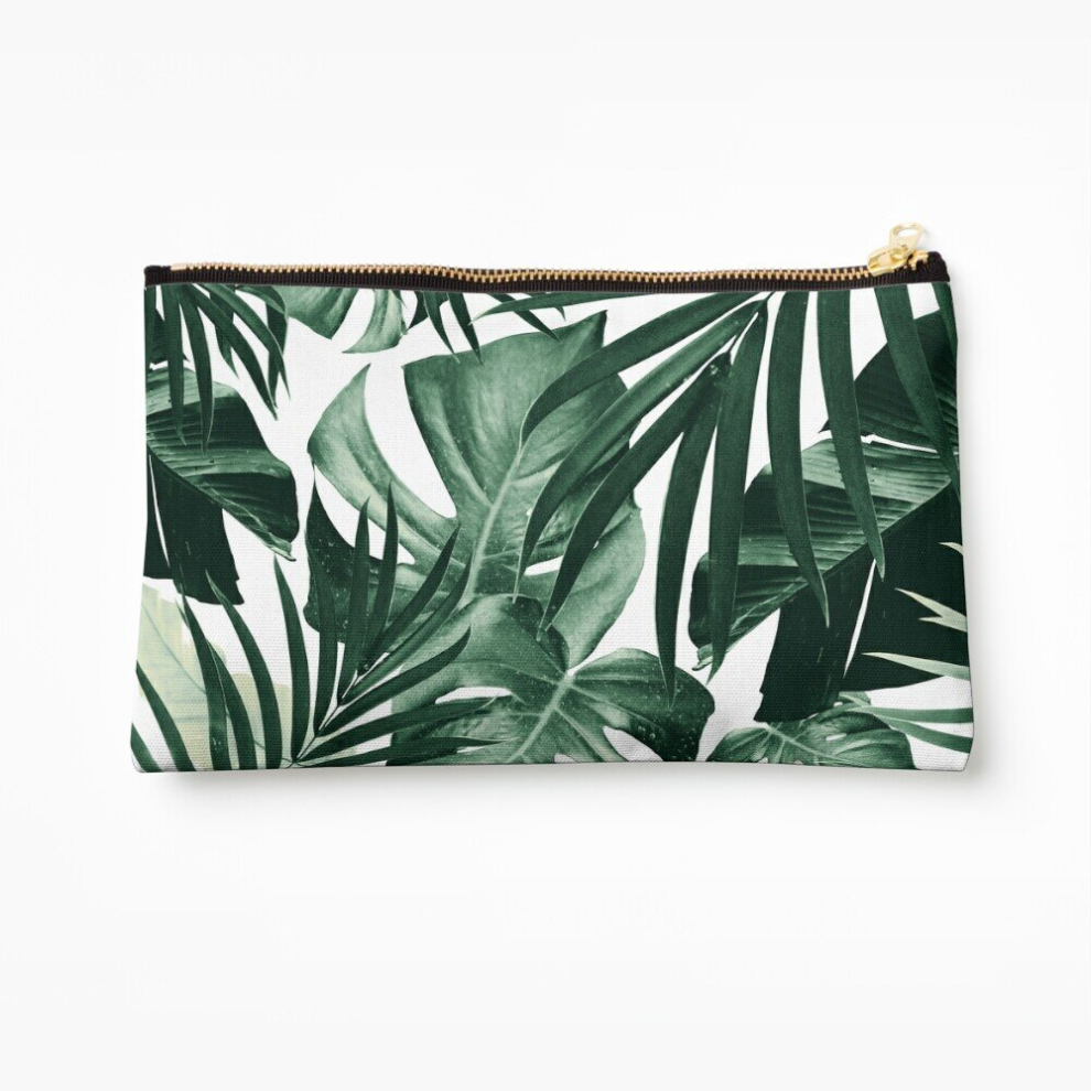Whibos Makeup Bag Tropical Jungle Leaves Pattern #4 #Tropical #Decor #Art Cosmetic Organizer Tyvek Paper Bags Zipper Pouch