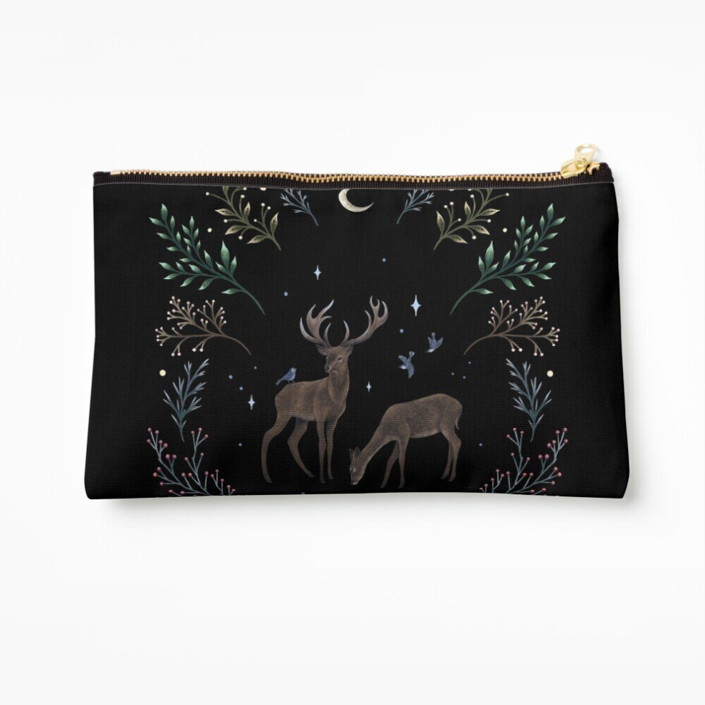 Whibos Makeup Bag Deers In The Moonlight Cosmetic Organizer Tyvek Paper Bags Zipper Pouch