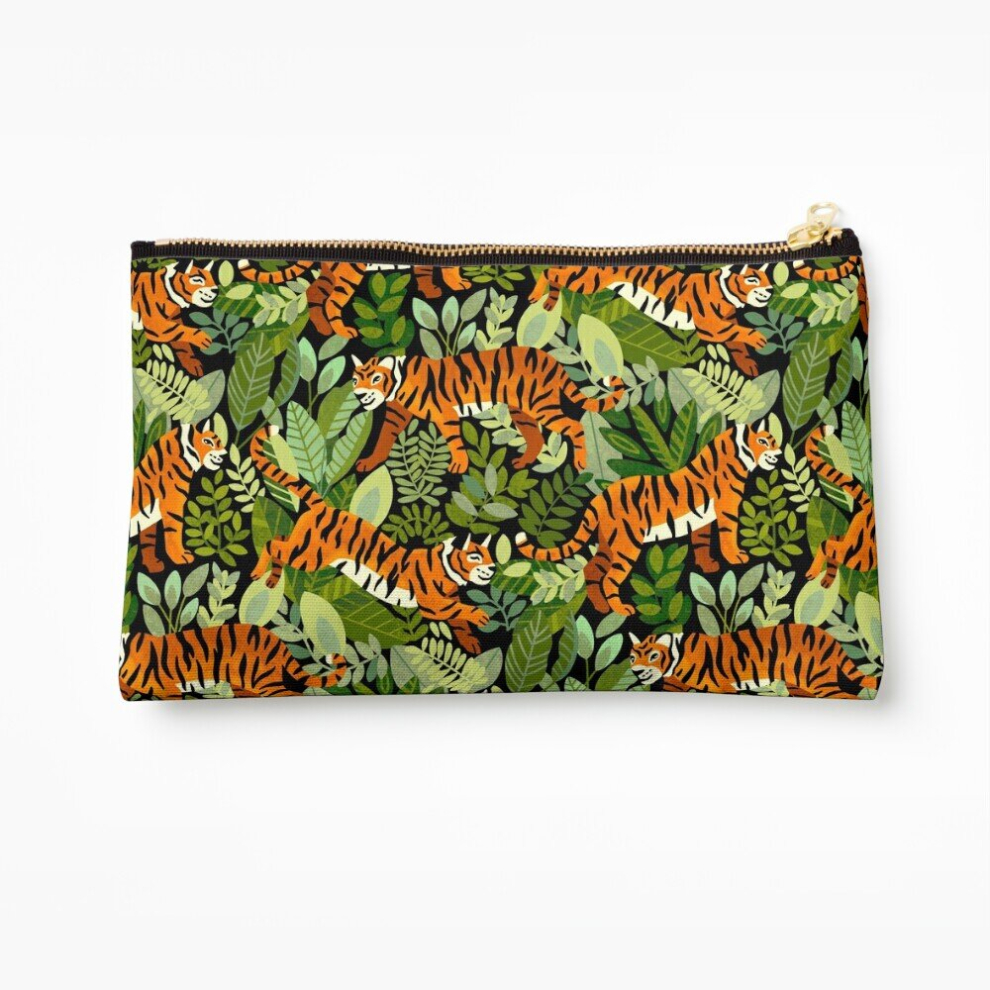 Whibos Makeup Bag Bengal Tiger Jungle Cosmetic Organizer Tyvek Paper Bags Zipper Pouch