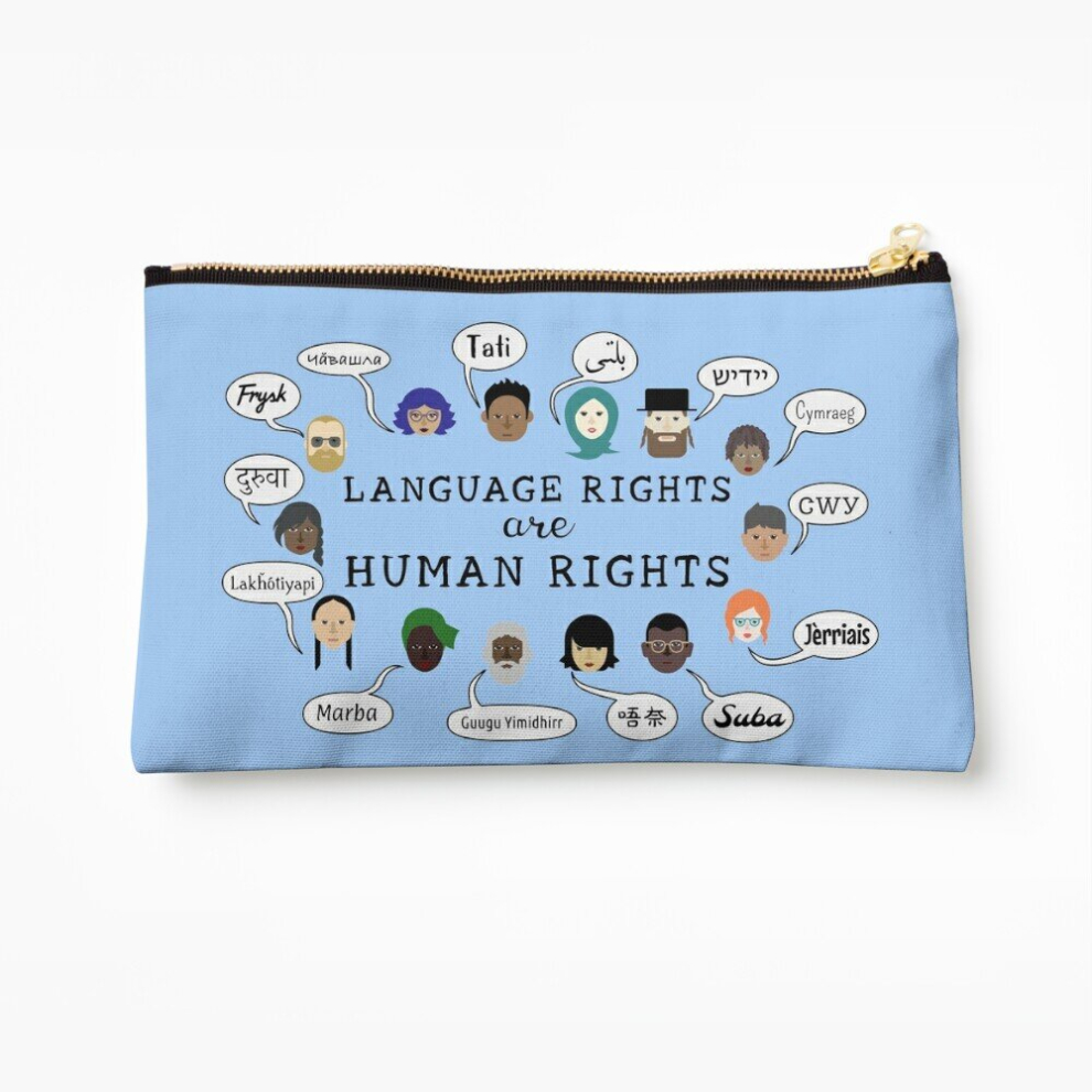 Whibos Makeup Bag Language Rights Are Human Rights Cosmetic Organizer Tyvek Paper Bags Zipper Pouch