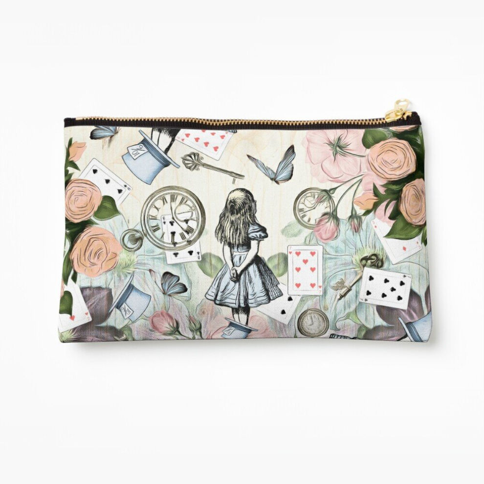 Whibos Makeup Bag Alice In Wonderland Collage Cosmetic Organizer Tyvek Paper Bags Zipper Pouch