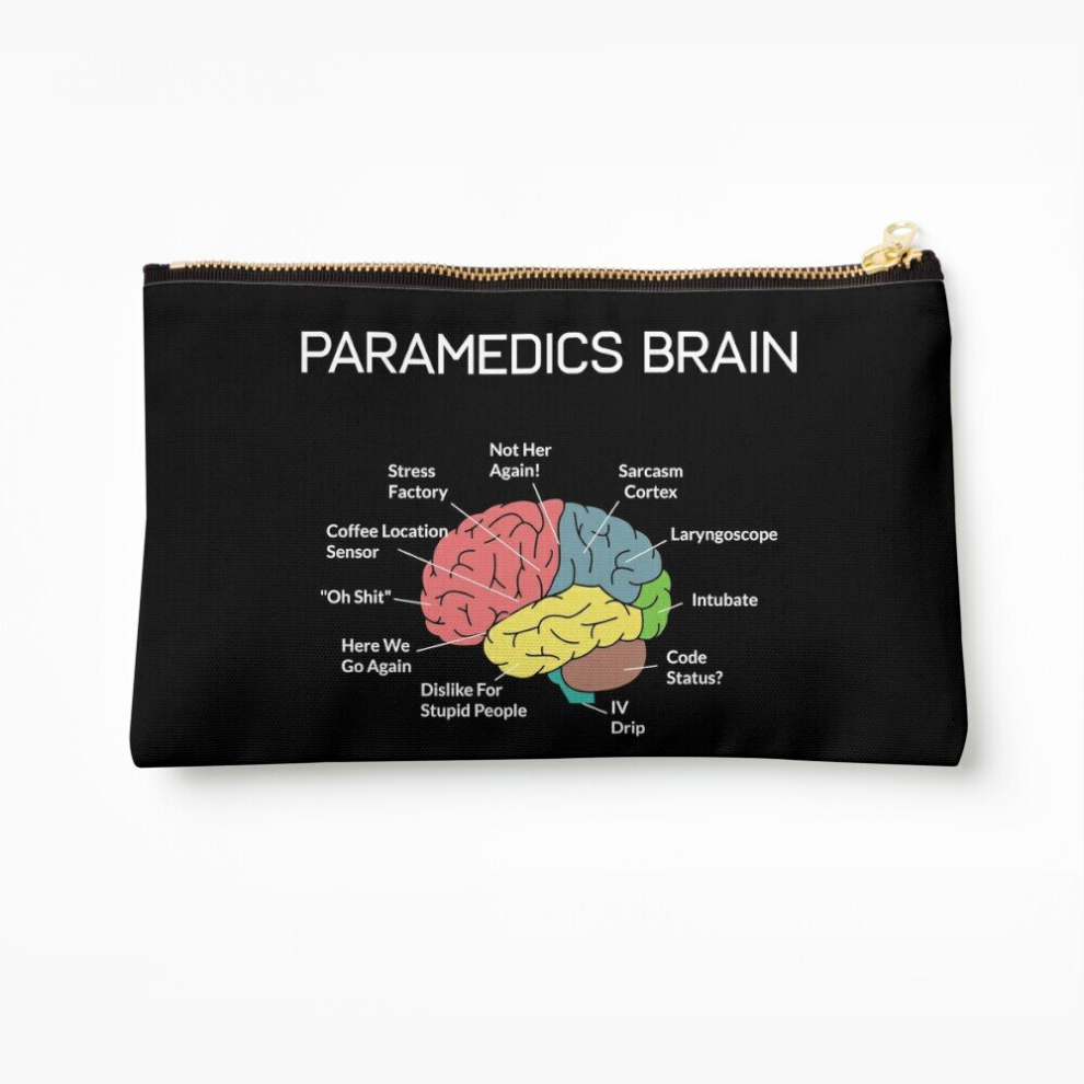 Whibos White Makeup Bag Paramedics Brain Funny Ems Emt Paramedic Thin Line Cosmetic Organizer Tyvek Paper Bags Zipper Pouch