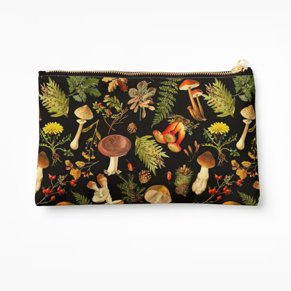 Whibos Makeup Bag Thanksgiving Mushrooms Harvest Cosmetic Organizer Tyvek Paper Bags Zipper Pouch