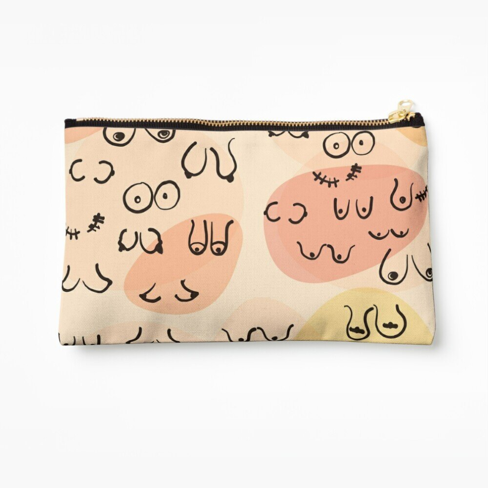 Whibos Makeup Bag Mid Century Boobies Pattern Cosmetic Organizer Tyvek Paper Bags Zipper Pouch