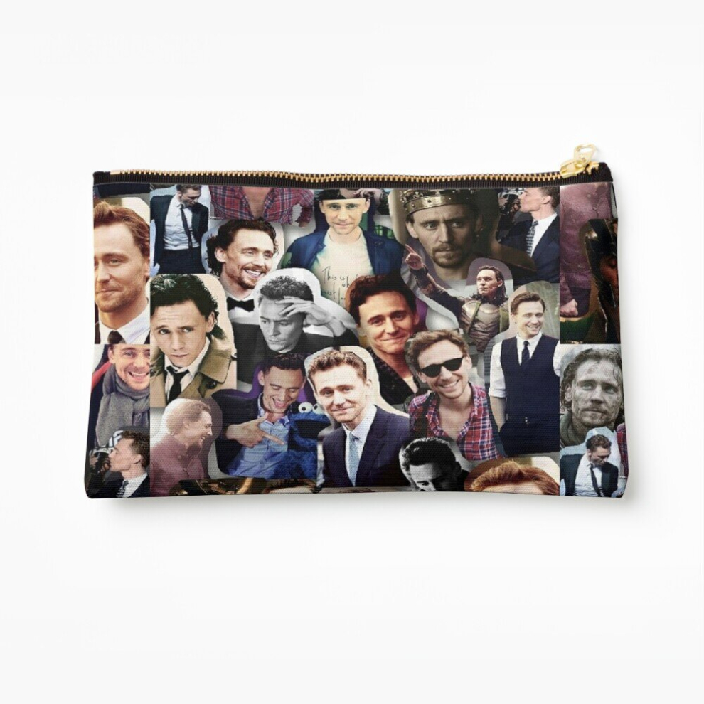 Whibos Makeup Bag Tom Hiddleston Collage Cosmetic Organizer Tyvek Paper Bags Zipper Pouch