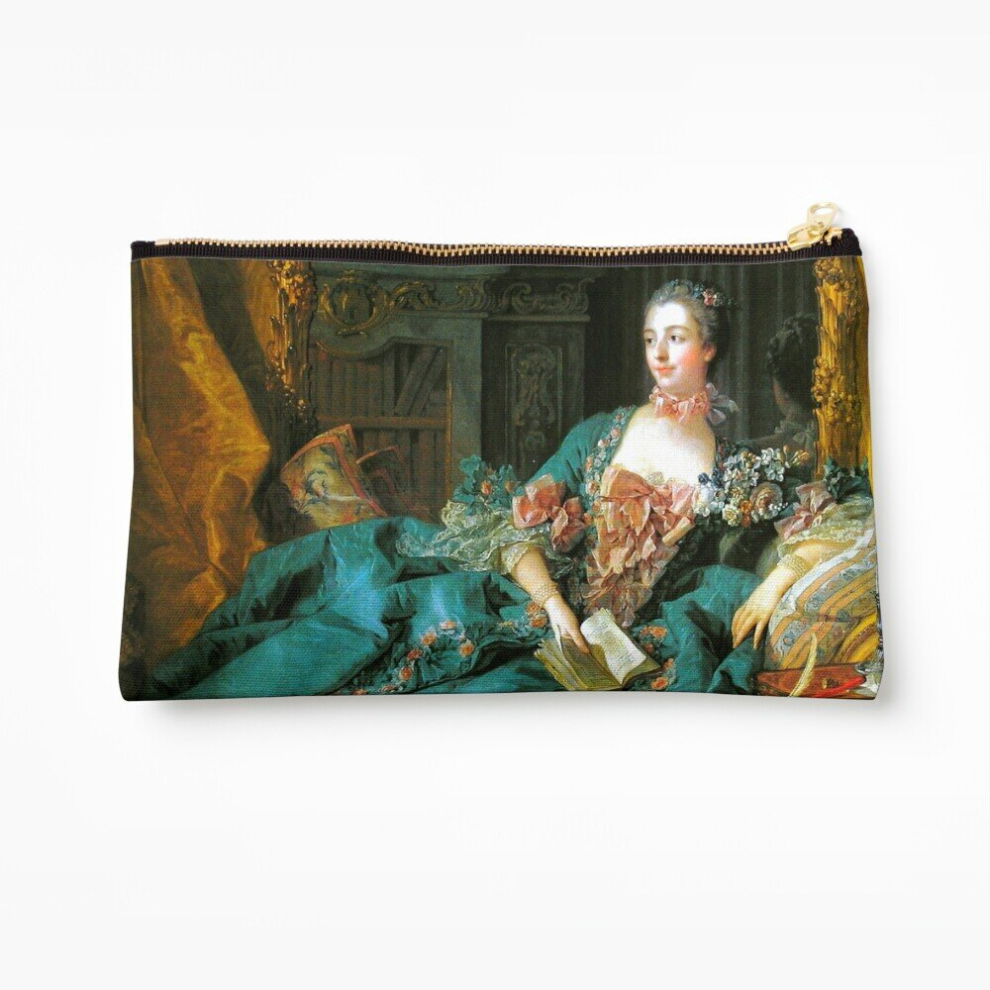 Whibos Makeup Bag Madame De Pompadour-Francois Boucher Cosmetic Organizer Tyvek Paper Bags Zipper Pouch