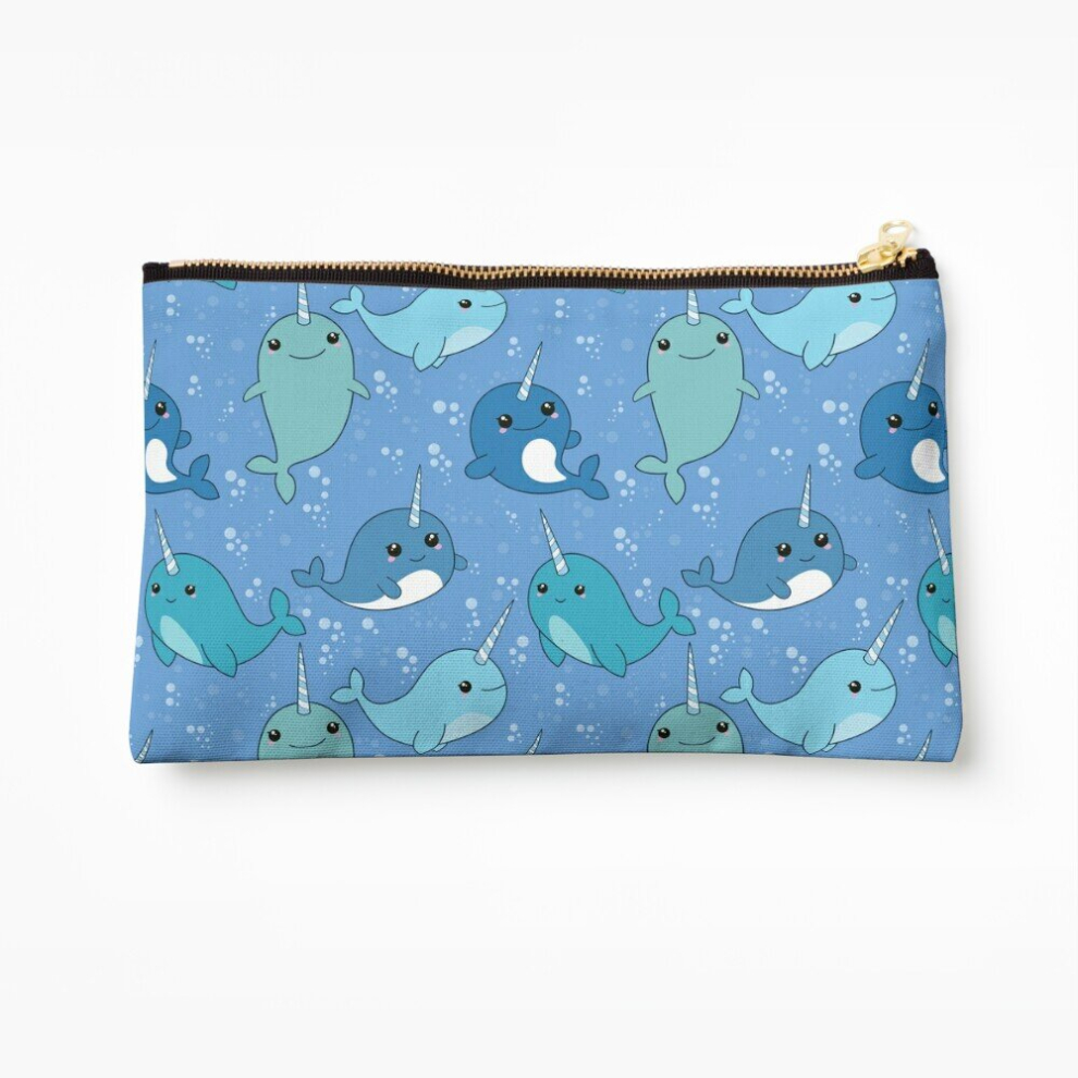 Whibos Makeup Bag Narwhal Pattern Cosmetic Organizer Tyvek Paper Bags Zipper Pouch
