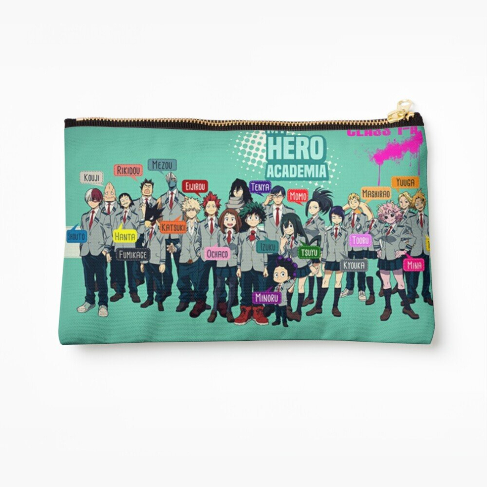 Whibos Makeup Bag My Hero Academia - Class 1A Cosmetic Organizer Tyvek Paper Bags Zipper Pouch