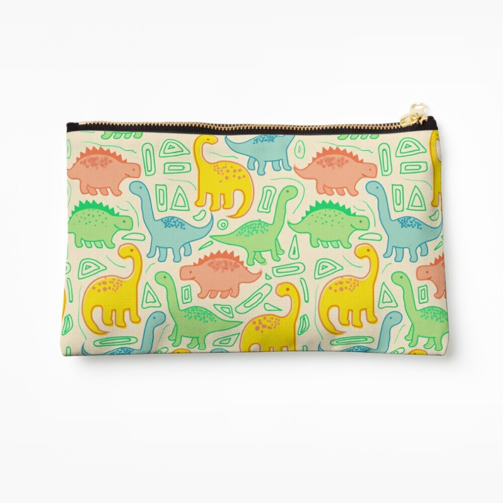 Whibos Makeup Bag Dinosaur Party Cosmetic Organizer Tyvek Paper Bags Zipper Pouch