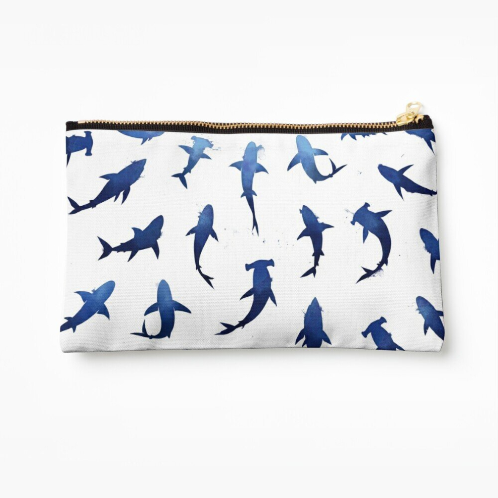 Whibos Makeup Bag Shark Love Cosmetic Organizer Tyvek Paper Bags Zipper Pouch