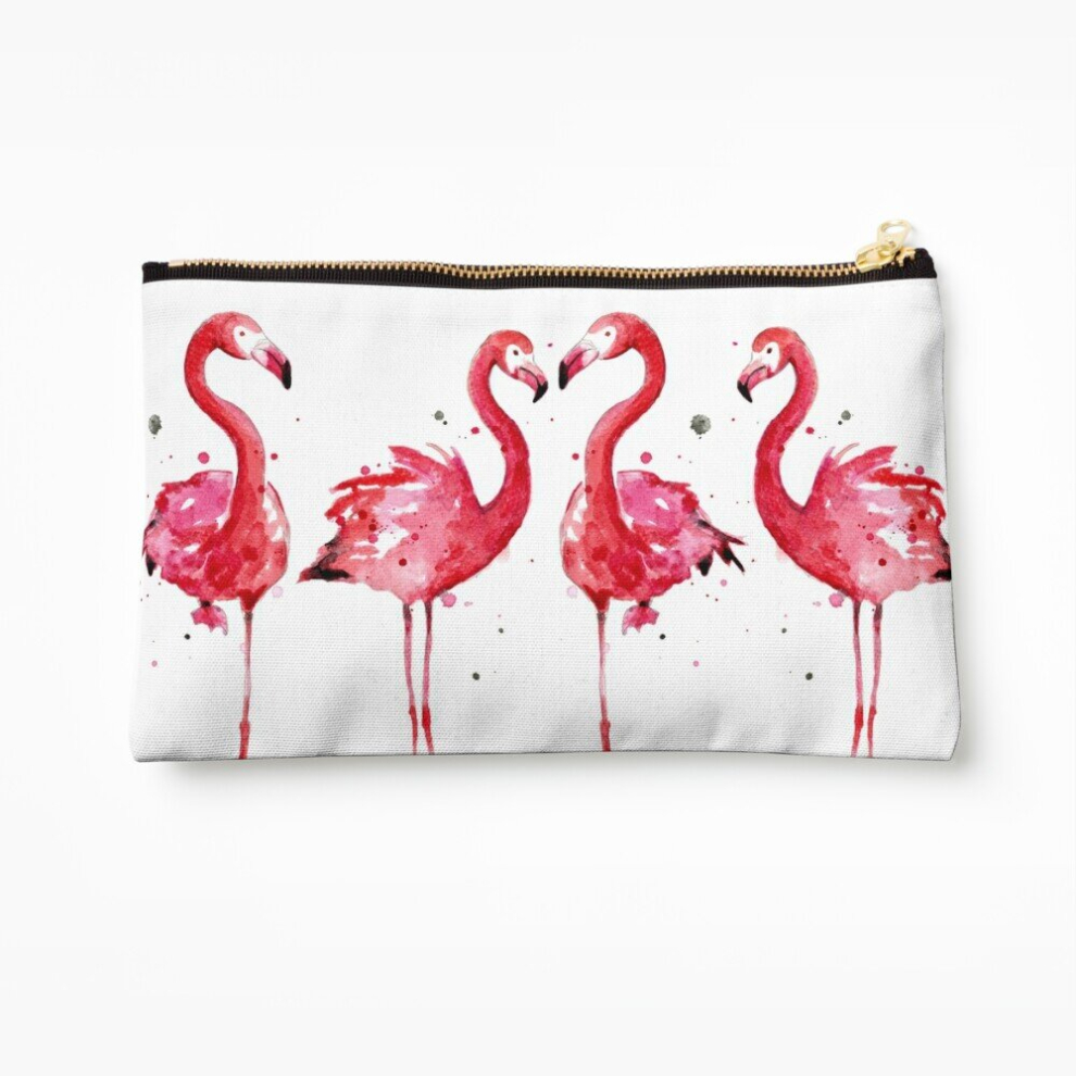Whibos Pink Makeup Bag Flamingos Cosmetic Organizer Tyvek Paper Bags Zipper Pouch