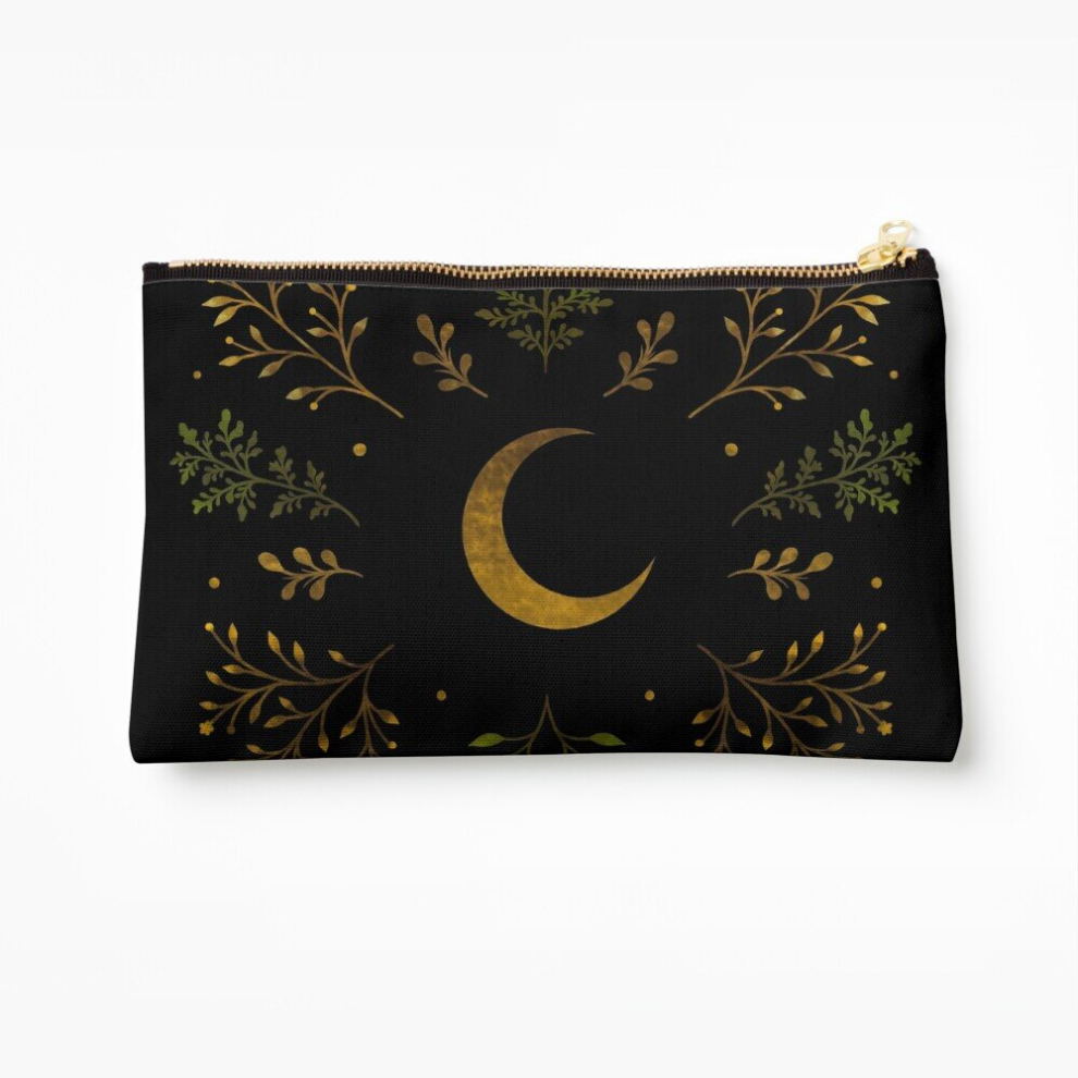 Whibos Makeup Bag Crescent Moon Gold Cosmetic Organizer Tyvek Paper Bags Zipper Pouch