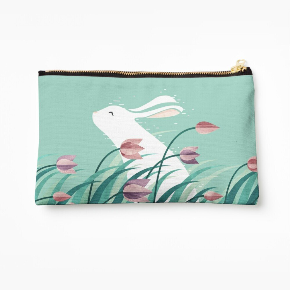 Whibos Makeup Bag Rabbit, Resting Cosmetic Organizer Tyvek Paper Bags Zipper Pouch