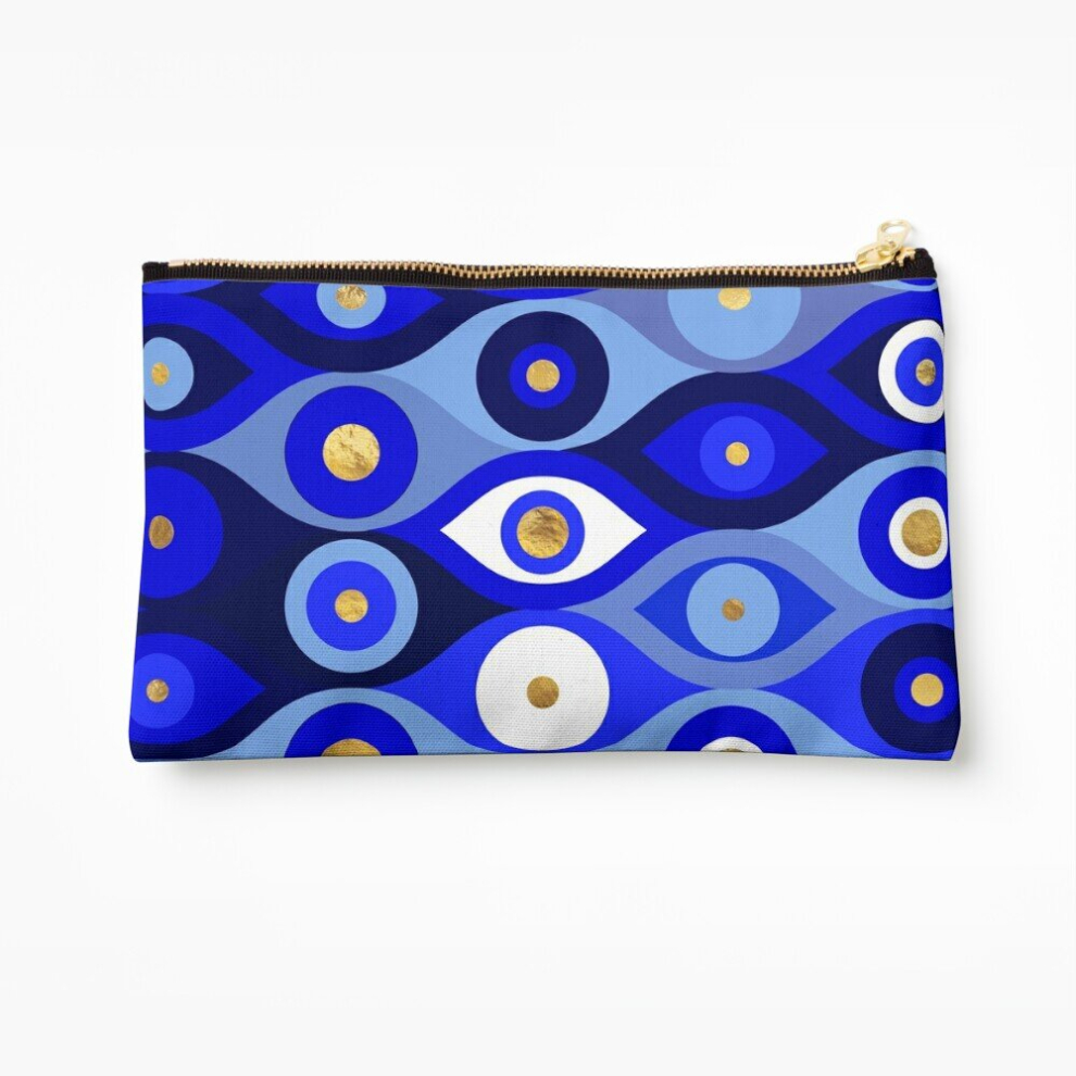Whibos Makeup Bag Greek Mati Mataki - Matiasma Evil Eye Blues Cosmetic Organizer Tyvek Paper Bags Zipper Pouch