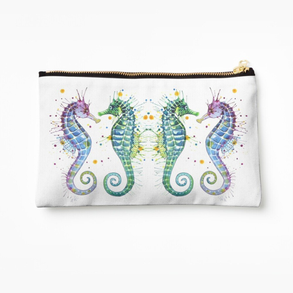 Whibos Makeup Bag Guardians Of The Sea - Seahorse Cosmetic Organizer Tyvek Paper Bags Zipper Pouch