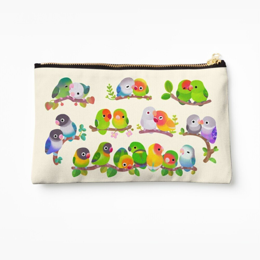 Whibos Makeup Bag Lovebird Cosmetic Organizer Tyvek Paper Bags Zipper Pouch