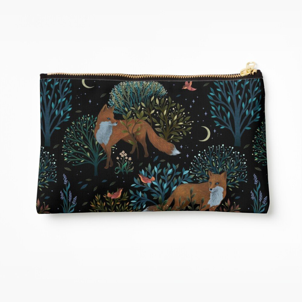 Whibos Makeup Bag Forest Fox Cosmetic Organizer Tyvek Paper Bags Zipper Pouch