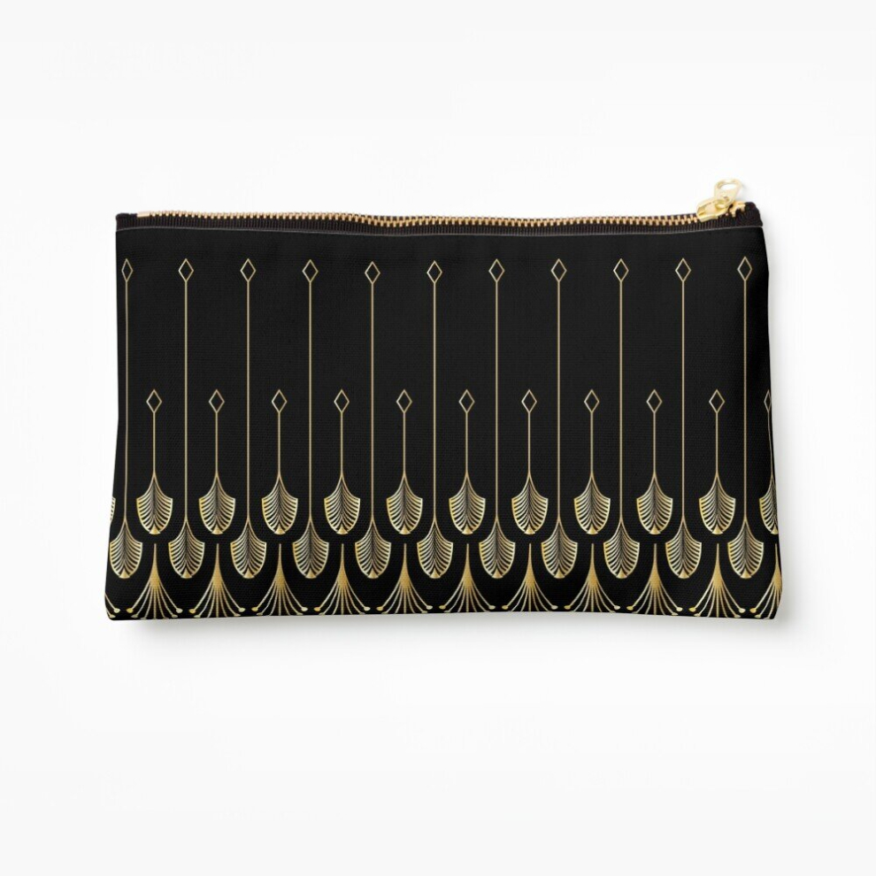 Whibos Black/Gold Makeup Bag And Deco Cosmetic Organizer Tyvek Paper Bags Zipper Pouch