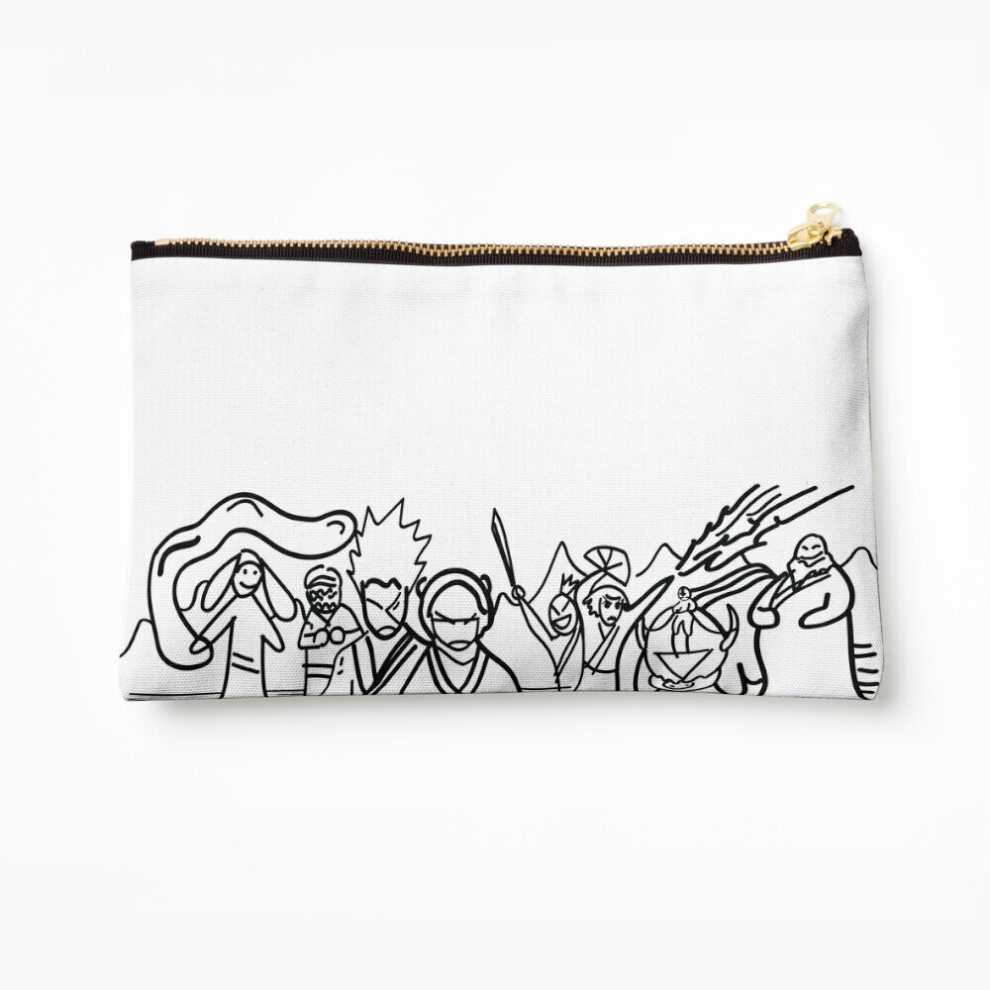 Whibos Makeup Bag Sokka's Finale Drawing Of The Avatar Gang Cosmetic Organizer Tyvek Paper Bags Zipper Pouch