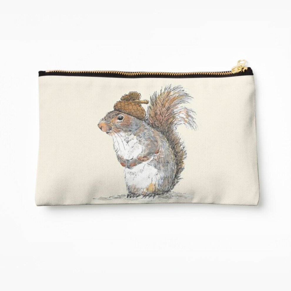 Whibos Makeup Bag Squirrel With An Acorn Hat Cosmetic Organizer Tyvek Paper Bags Zipper Pouch