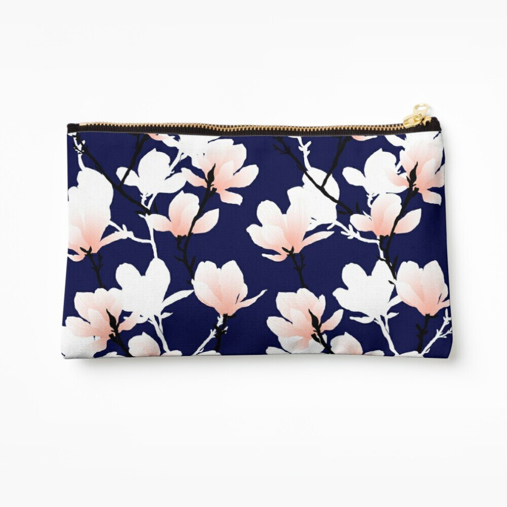 Whibos Makeup Bag Magnolia Midnight Cosmetic Organizer Tyvek Paper Bags Zipper Pouch