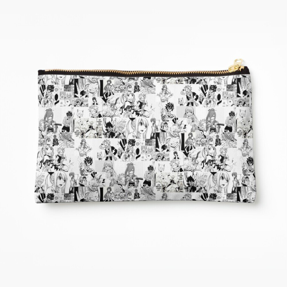 Whibos Makeup Bag Fairy Tail Manga Collage Cosmetic Organizer Tyvek Paper Bags Zipper Pouch