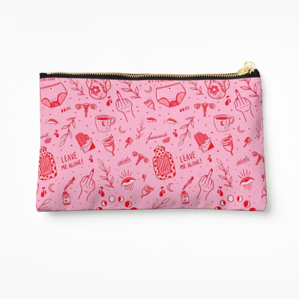 Whibos Makeup Bag Period Vibes Cosmetic Organizer Tyvek Paper Bags Zipper Pouch