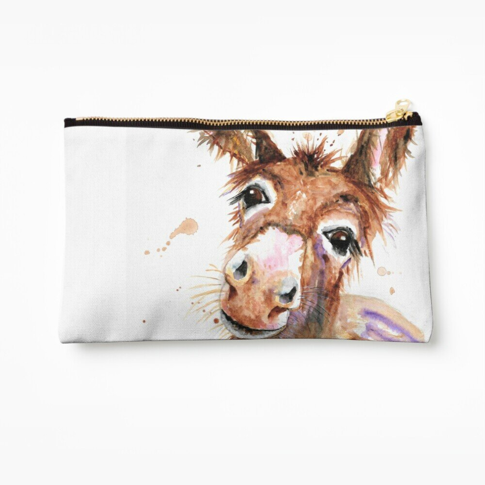Whibos Makeup Bag Cute Donkey Face Cosmetic Organizer Tyvek Paper Bags Zipper Pouch