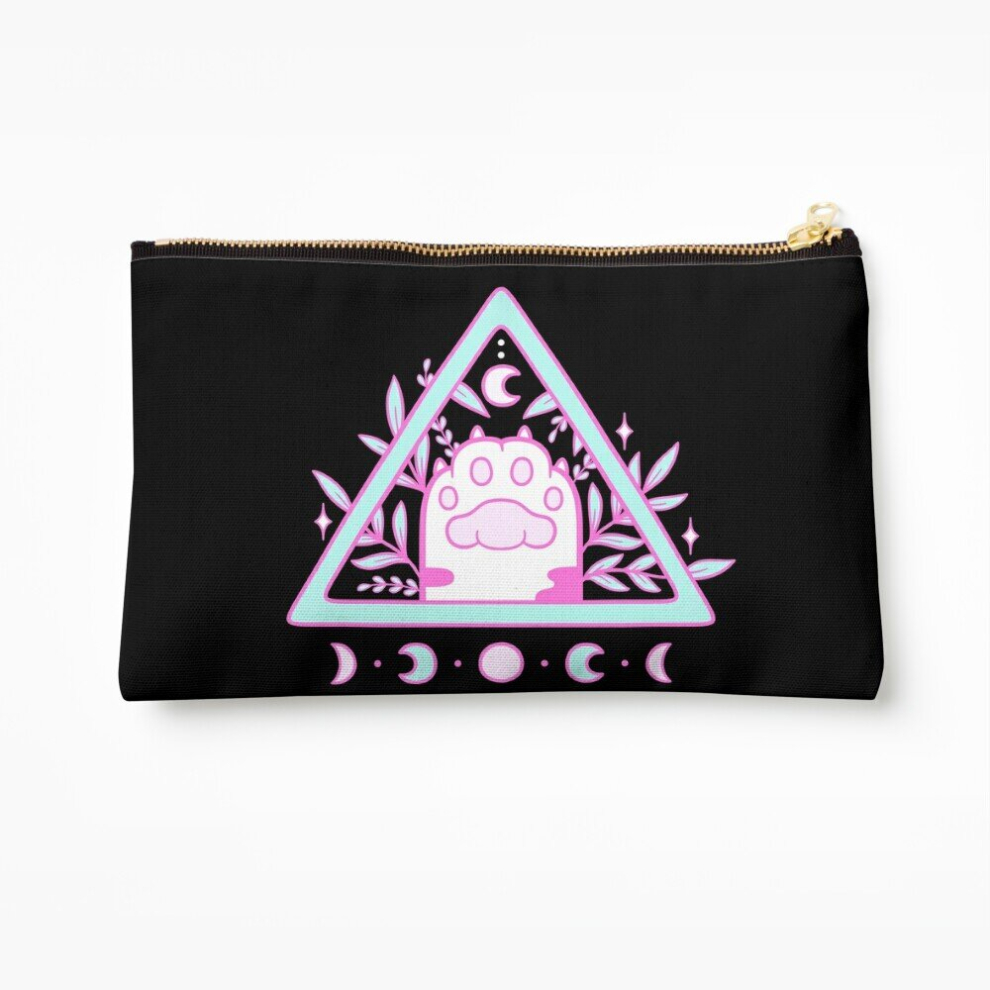 Whibos Black Makeup Bag Witchy Cat Paw Nikury Cosmetic Organizer Tyvek Paper Bags Zipper Pouch
