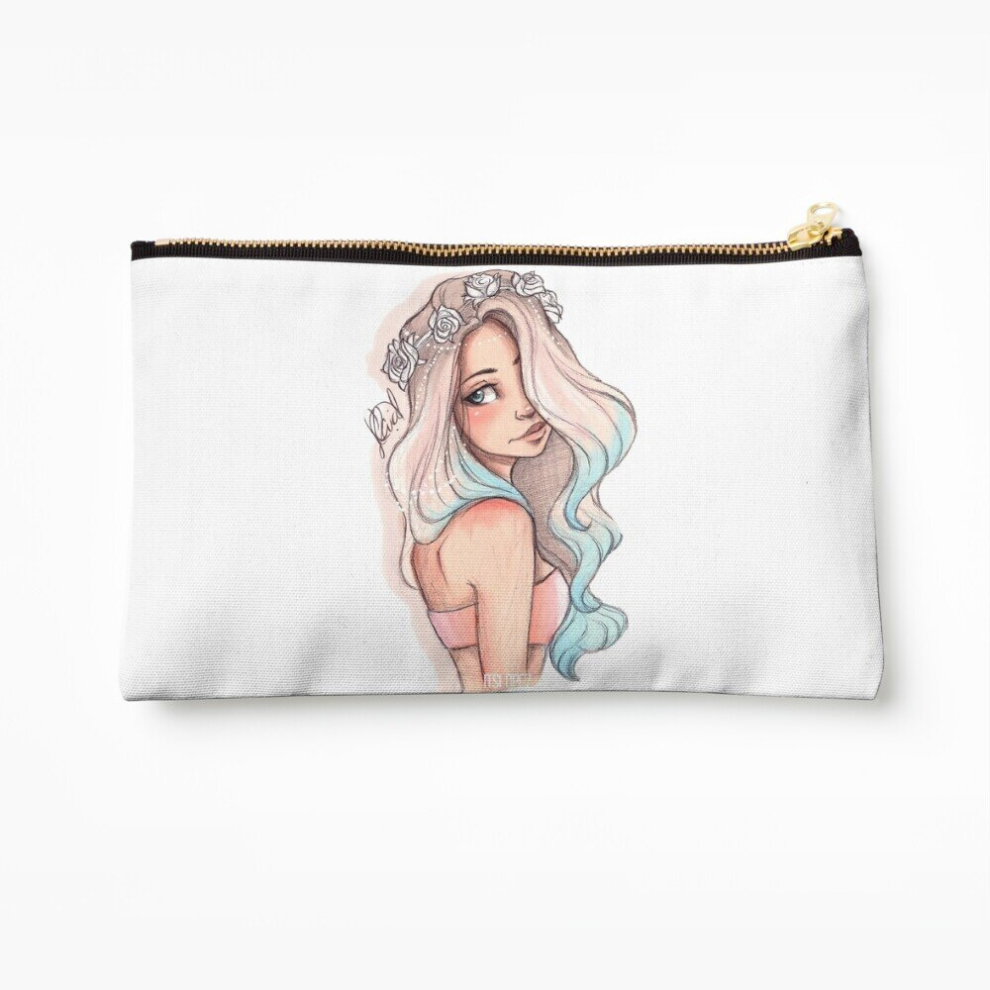 Whibos Makeup Bag Mermaid Hair Cosmetic Organizer Tyvek Paper Bags Zipper Pouch