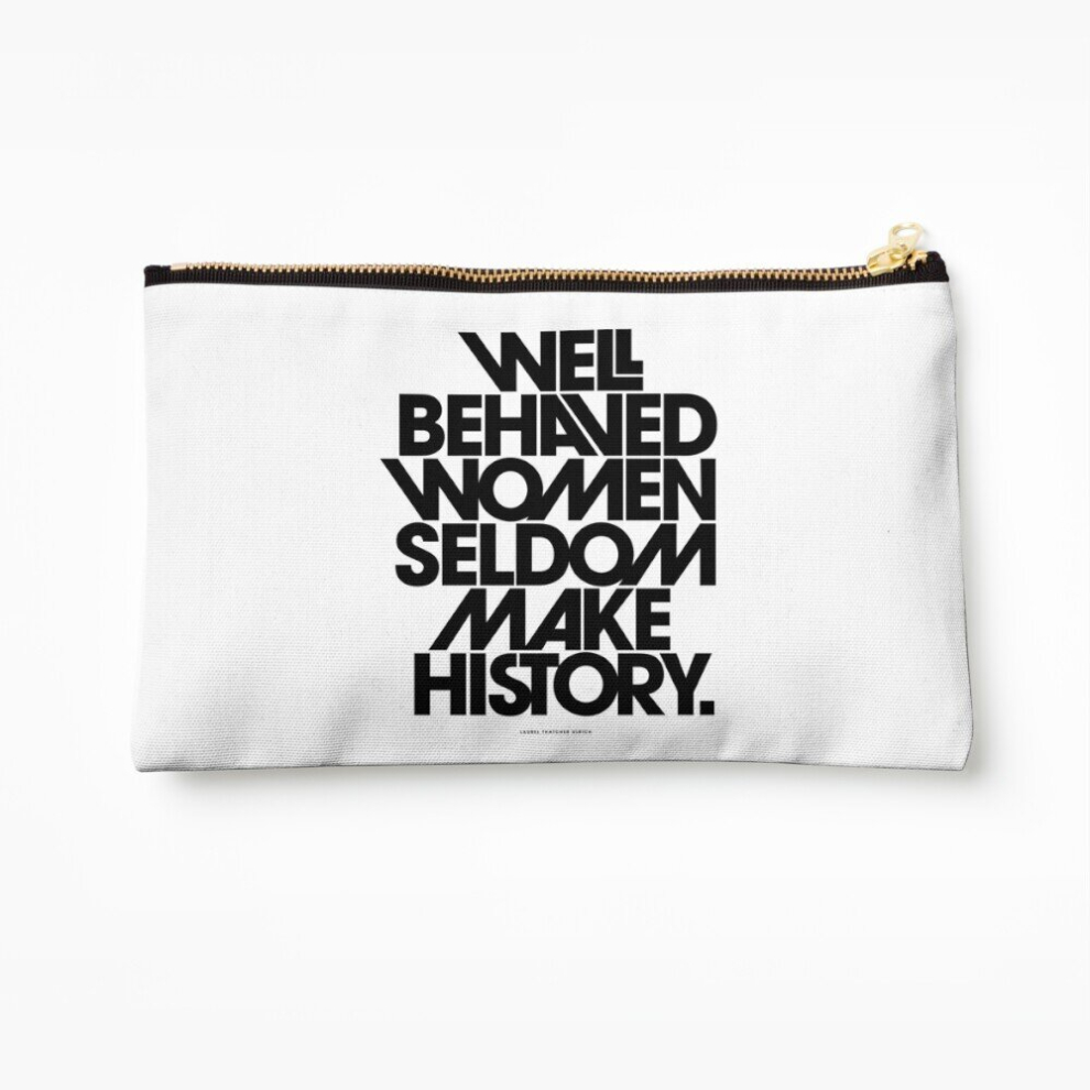 Whibos Black/White Makeup Bag Well Behaved Women Seldom Make History ( And Version) Cosmetic Organizer Tyvek Paper Bags Zipper Pouch
