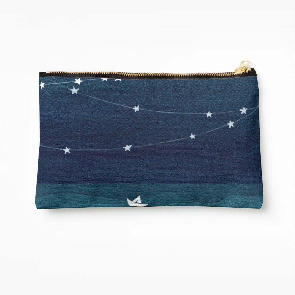 Whibos Makeup Bag Garland Of Stars, Teal Ocean Cosmetic Organizer Tyvek Paper Bags Zipper Pouch