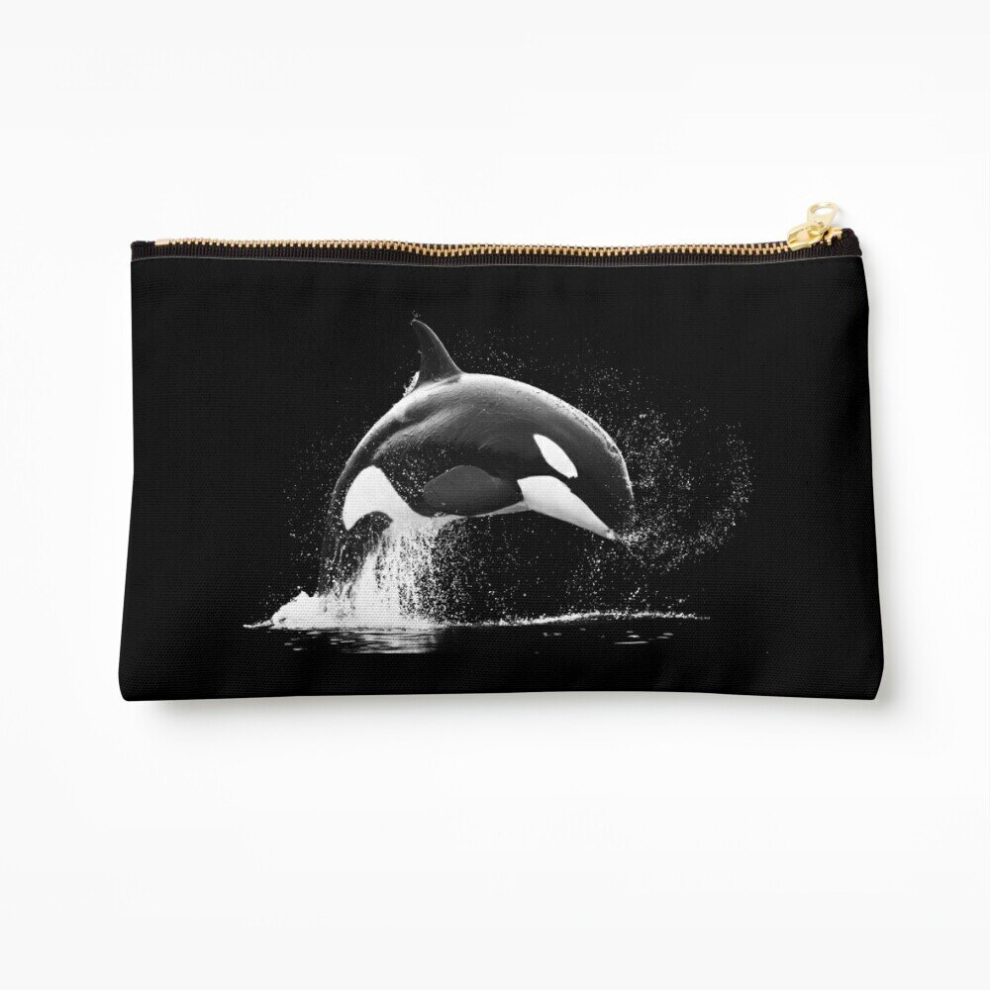 Whibos Black Makeup Bag Killer Whale - Bow Cosmetic Organizer Tyvek Paper Bags Zipper Pouch