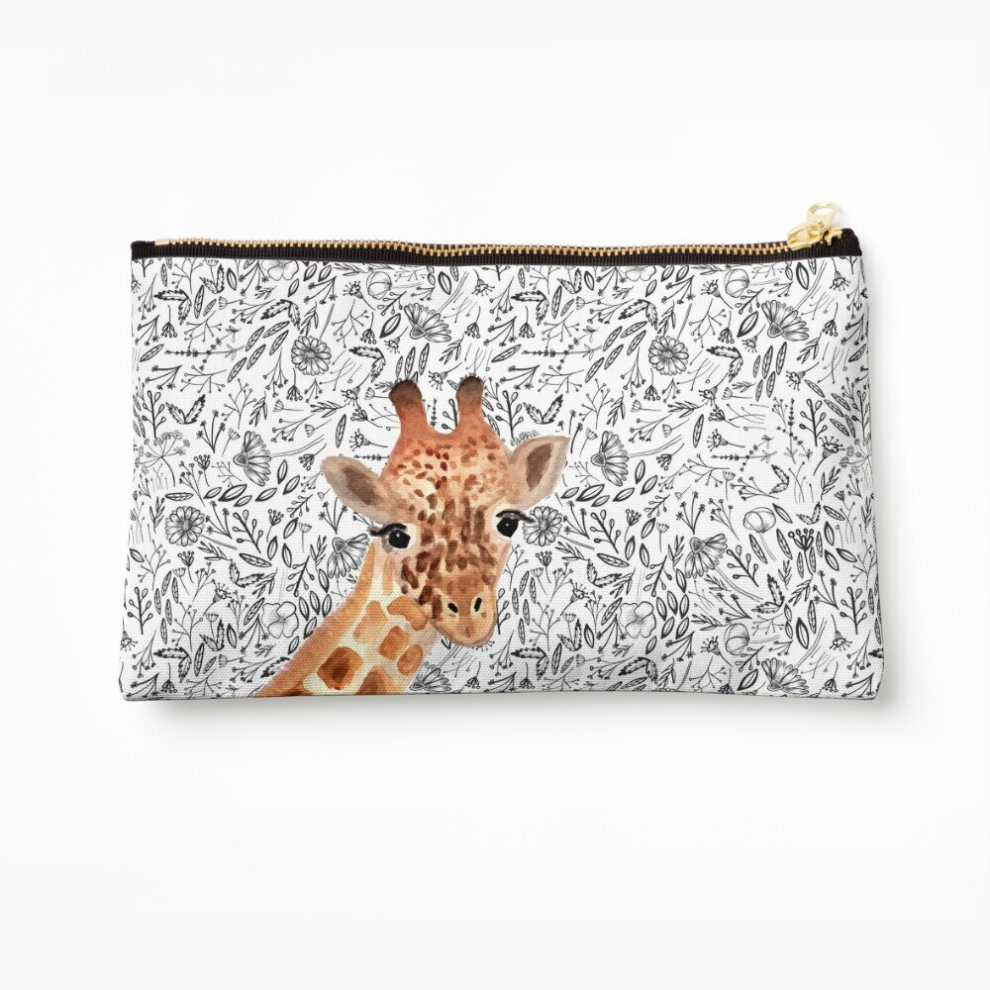 Whibos Makeup Bag Watercolor Giraffe Cosmetic Organizer Tyvek Paper Bags Zipper Pouch