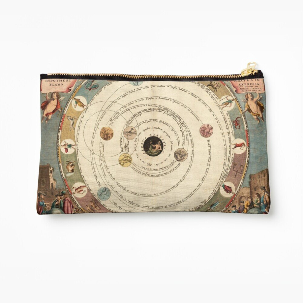 Whibos Makeup Bag Vintage Zodiac Circle With Horoscope Cosmetic Organizer Tyvek Paper Bags Zipper Pouch
