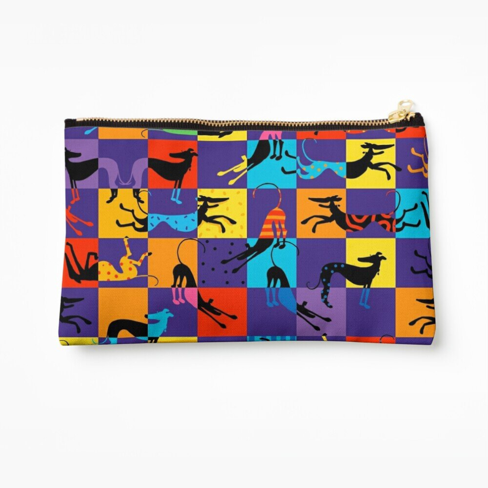 Whibos Makeup Bag Pop Art Hounds Cosmetic Organizer Tyvek Paper Bags Zipper Pouch