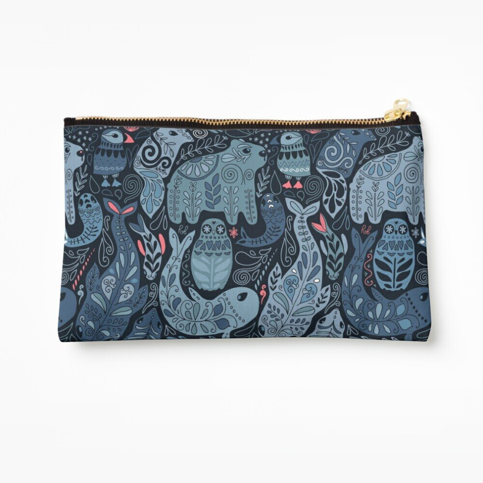 Whibos Makeup Bag Arctic Animals. Narwhal, Polar Bear, Whale, Puffin, Owl, Fox, Bunny, Seal. Cosmetic Organizer Tyvek Paper Bags Zipper Pouch