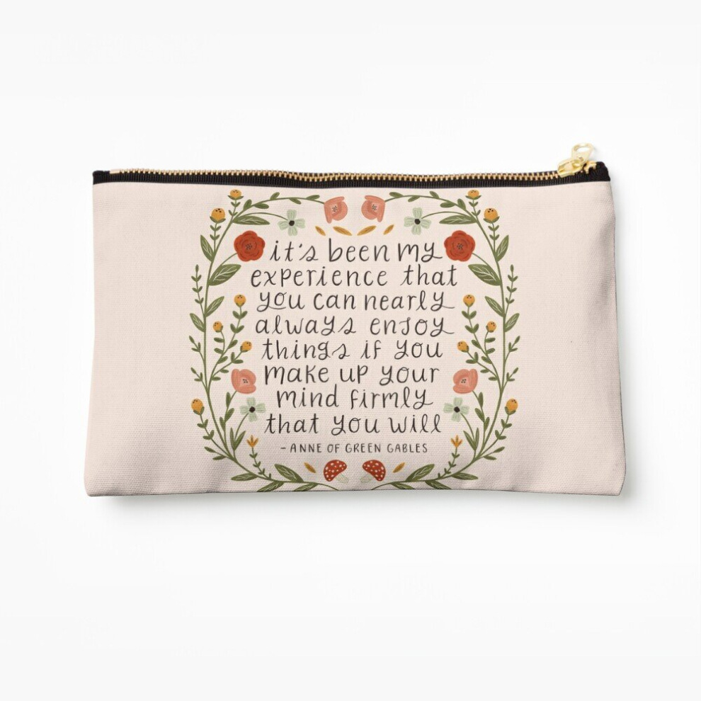 Whibos Green Makeup Bag Anne Of Gables "Enjoy Things" Quote Cosmetic Organizer Tyvek Paper Bags Zipper Pouch