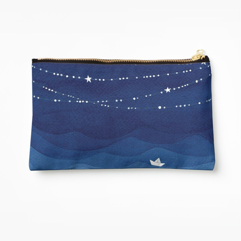 Whibos Makeup Bag Garland Of Stars Iv, Nautical Watercolor Cosmetic Organizer Tyvek Paper Bags Zipper Pouch