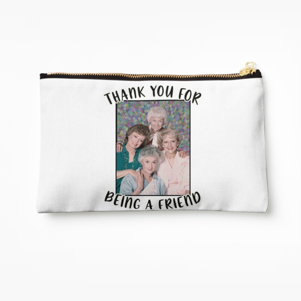 Whibos Golden Makeup Bag Girls Inspired Thank You For Being A Friend Cosmetic Organizer Tyvek Paper Bags Zipper Pouch