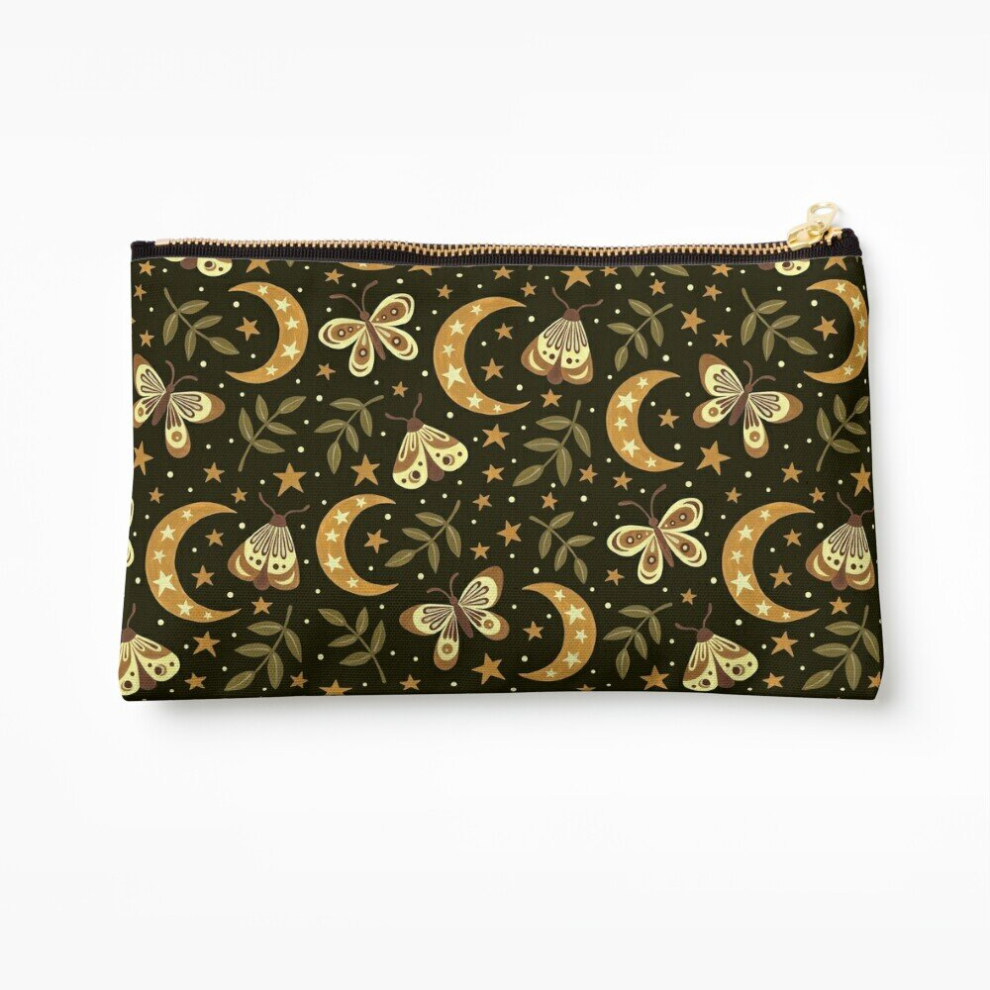 Whibos Makeup Bag Moons And Moths Cosmetic Organizer Tyvek Paper Bags Zipper Pouch