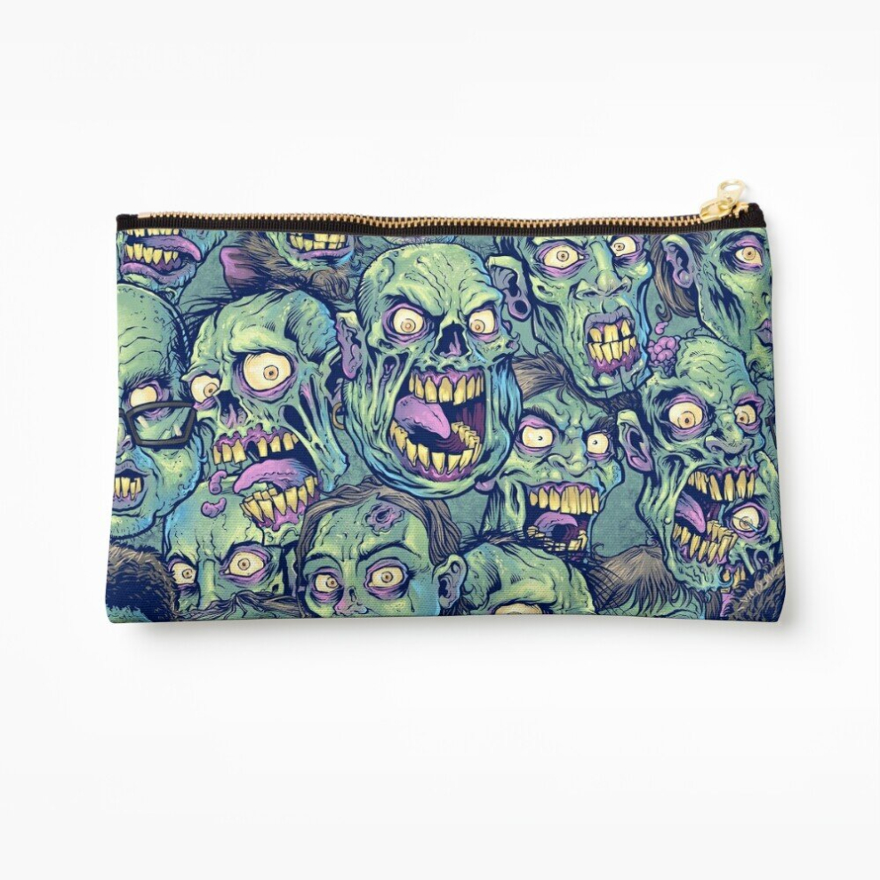 Whibos Makeup Bag Zombie Repeatable Pattern Cosmetic Organizer Tyvek Paper Bags Zipper Pouch