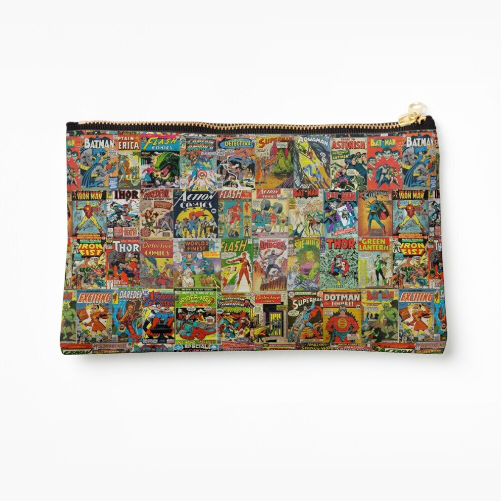 Whibos Makeup Bag Vintage Comic Book Pattern Cosmetic Organizer Tyvek Paper Bags Zipper Pouch