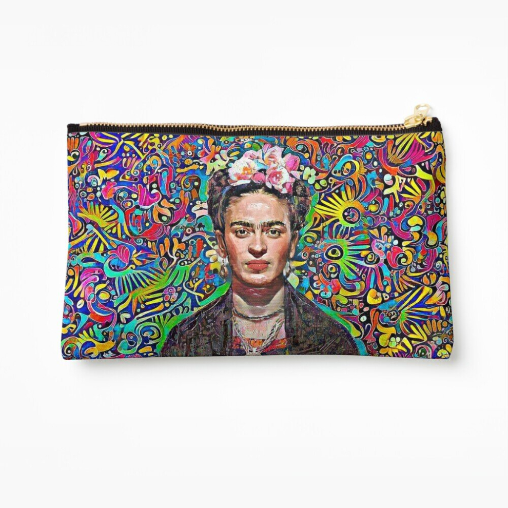 Whibos Makeup Bag Mexican Handcraft Frida Cosmetic Organizer Tyvek Paper Bags Zipper Pouch