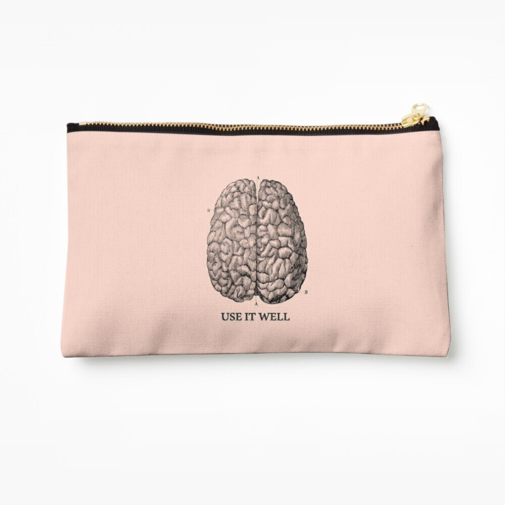 Whibos Makeup Bag Use It Well - Brain Cosmetic Organizer Tyvek Paper Bags Zipper Pouch