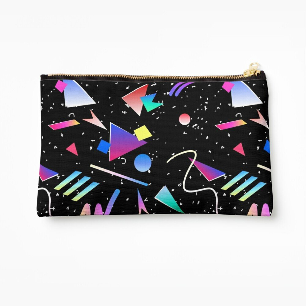 Whibos Black Makeup Bag Hello Memphis (Black) Cosmetic Organizer Tyvek Paper Bags Zipper Pouch