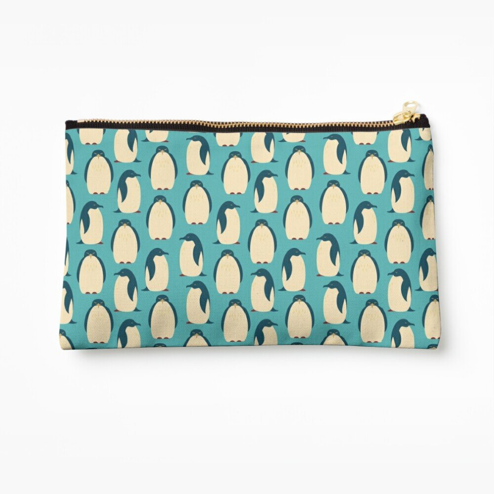 Whibos Makeup Bag Happy Penguins Cosmetic Organizer Tyvek Paper Bags Zipper Pouch
