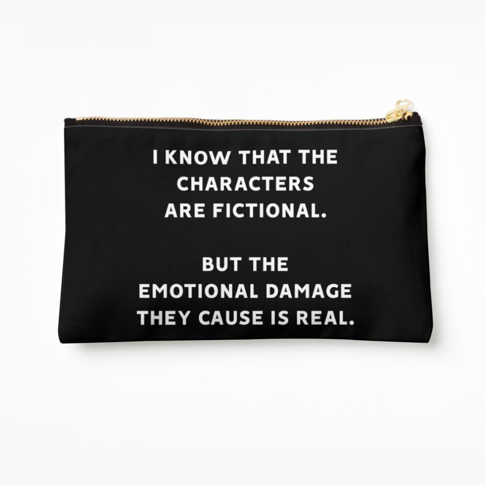 Whibos Makeup Bag I Know That The Characters Are Fictional But The Emotional Damage They Cause Is Real Cosmetic Organizer Tyvek Paper Bags Zipper Pouch