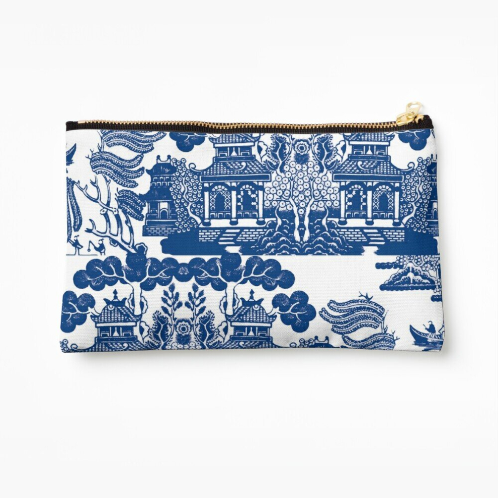 Whibos Blue/White Makeup Bag Willow Chinoiserie And Porcelain Inspiration Cosmetic Organizer Tyvek Paper Bags Zipper Pouch